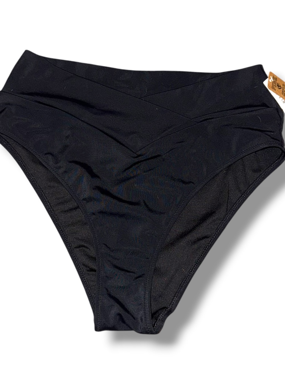 Victoria’s Secret PINK high waist criss cross black swim bottoms - Picture 2 of 4